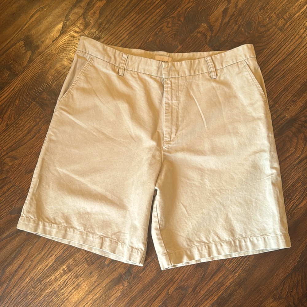 Breakwater Tan Khaki Linen and Cotton Shorts 38